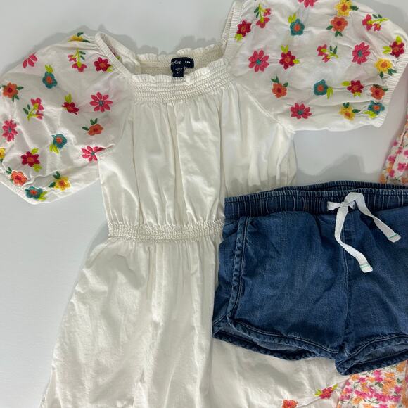 GAP Cat & Jack Dress Shorts Romper 2T 3T Girls Bundle Lot 100% Cotton Floral - Picture 3 of 15